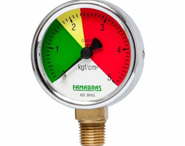 Manômetro 0/5 kgf Rosca 1/4 NPT latão