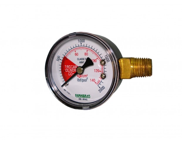 2000 PSI x.140kgf Rosca 1/4 NPT Latão